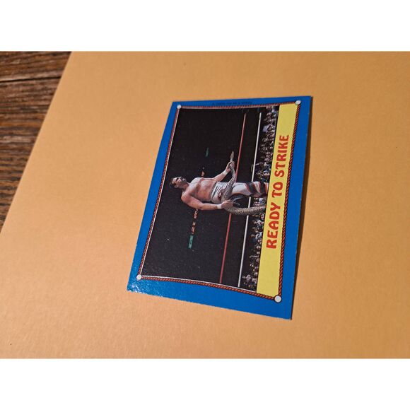 Vintage 1987 WWF Jake The Snake Roberts Ready To Strike Trading Card 24 Topps - Picture 1 of 4